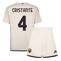 Dětský fotbalový dres AS Roma Bryan Cristante #4 2023-24 Venkovní Krátký Rukáv (+ trenýrky)